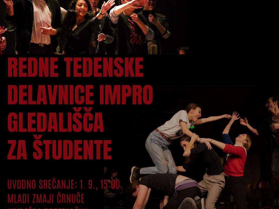 Impro zmaji stedenti 2020 Delavnice IMPRO gledalisca plakat