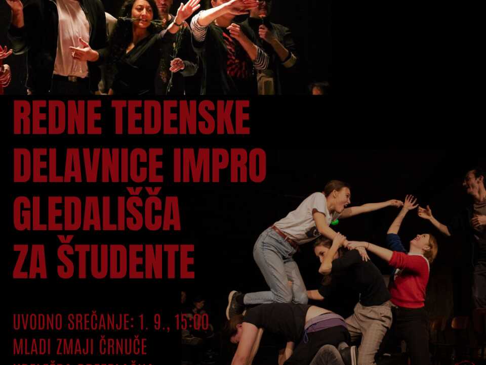 Impro zmaji stedenti 2020 Delavnice IMPRO gledalisca plakat